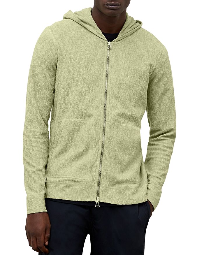 Wings + Horns Wings And Horns Space-dyed Boucle Hoodie In Moss