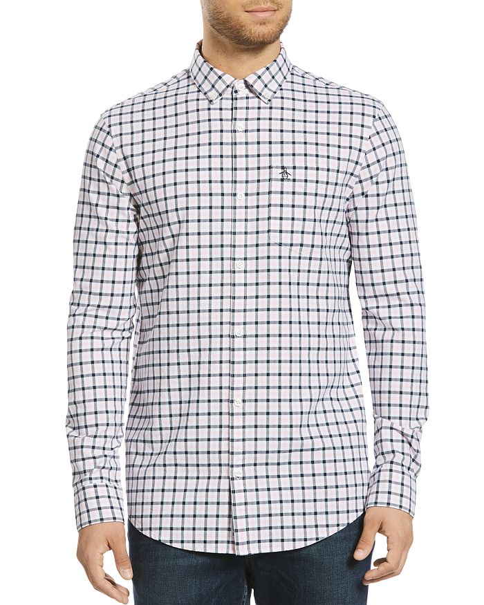 Original Penguin Tattersall Plaid Slim Fit Button Down Shirt