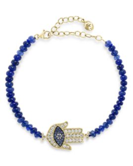 Bloomingdale's - Sapphire & Diamond Hamsa Hand Bracelet in 14K Yellow Gold - 100% Exclusive