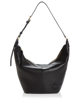 tory burch black leather hobo bag