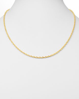 Solid Glitter Chain Necklace in 14K Yellow Gold 