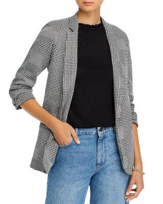 AQUA Houndstooth Open-Front Blazer 