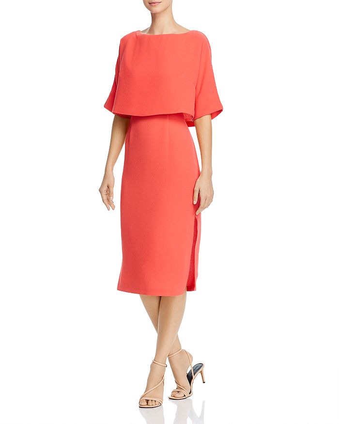 Adrianna Papell Cameron Popover Dress In Sugar Coral