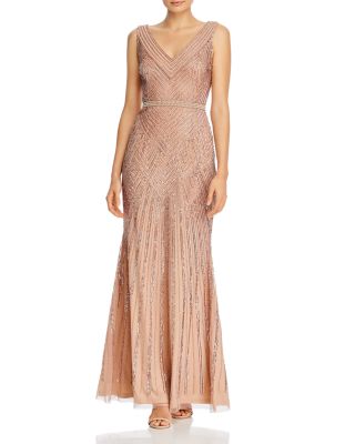 adrianna papell beaded mermaid gown