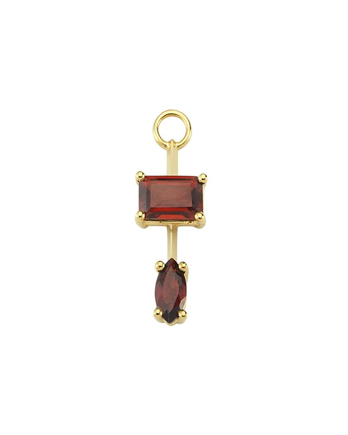 Own Your Story 14k Gold Double Garnet Earring Connector Charm In Double Garnet Mix