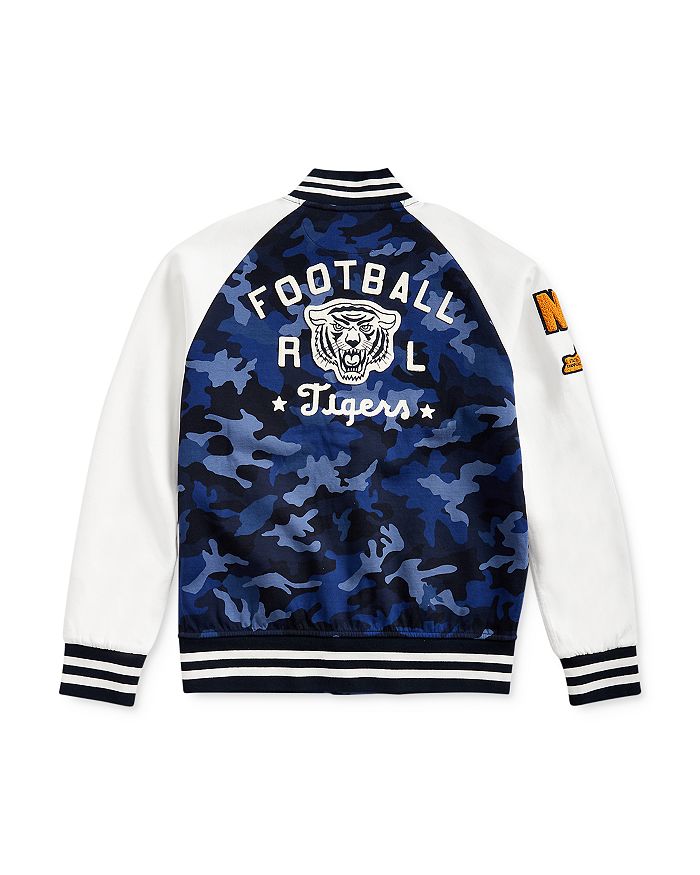 POLO RALPH LAUREN POLO RALPH LAUREN BOYS' CAMO LETTERMAN JACKET - BIG KID