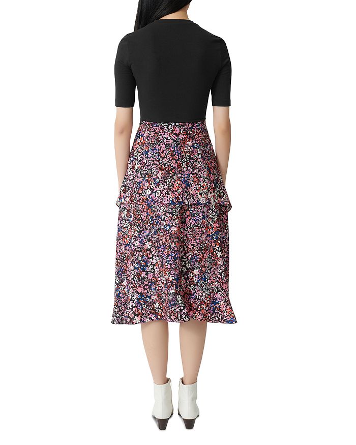 Maje bimaterial midi dress store