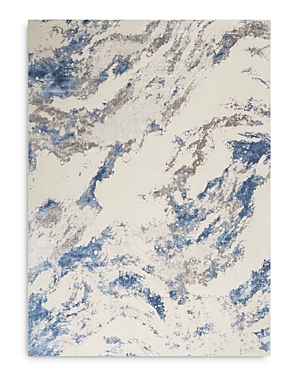 Nourison Silky Textures Sly03 Area Rug, 7'10 X 10'6 In Blue/ivory