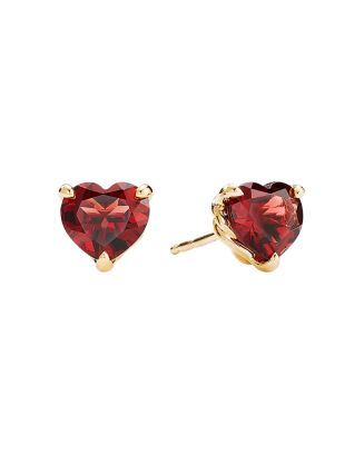 David Yurman Châtelaine® Heart Stud Earrings in 18K Yellow Gold with ...