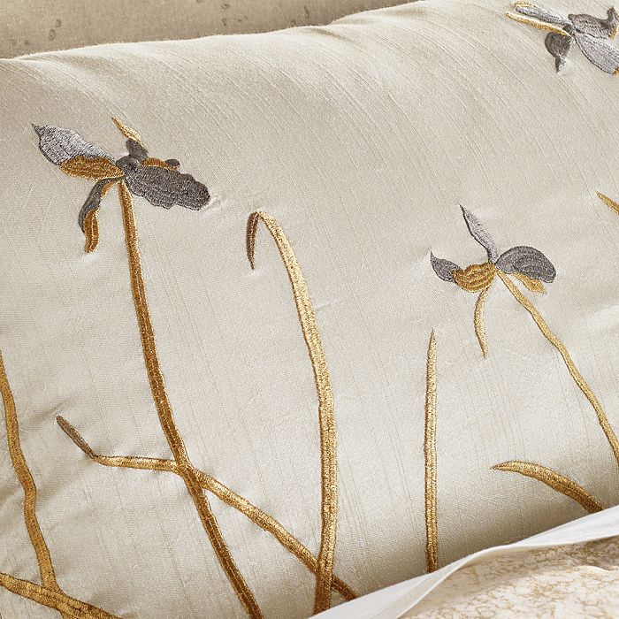 Shop Michael Aram Iris Speckled Textured Velvet European Sham In Linen