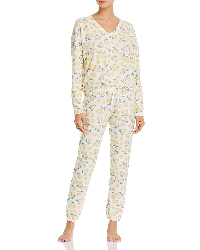Aqua Sleep Lemon Print Pajama Set - 100% Exclusive In Ivory