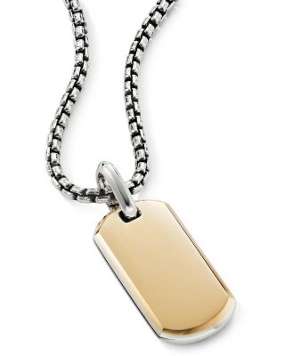 Streamline&reg; Tag Pendant in Sterling Silver and 18K Yellow Gold