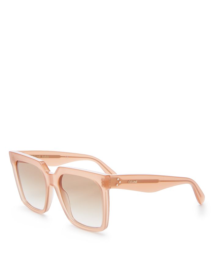 Celine Flattop Oversized Square Acetate Sunglasses In Light Pink