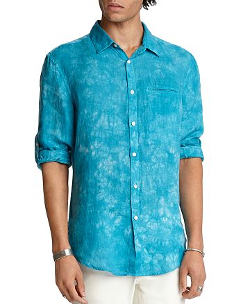 John Varvatos Collection Linen Garment-Dyed Slim Fit Shirt | Bloomingdale's