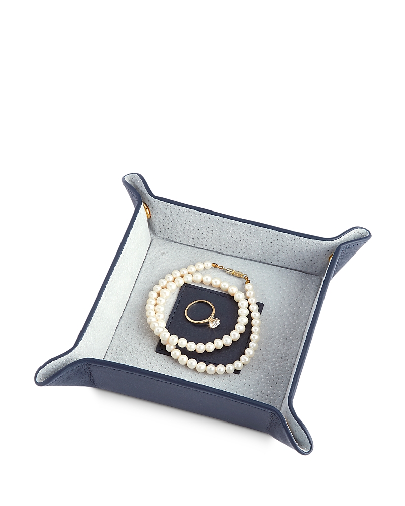 Royce New York Suede Lined Catch-all Tray In Blue