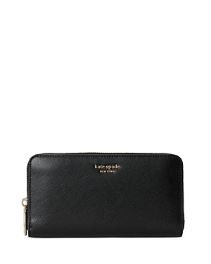 Kate Spade New York Spencer Leather Continental Wallet In Black/gold