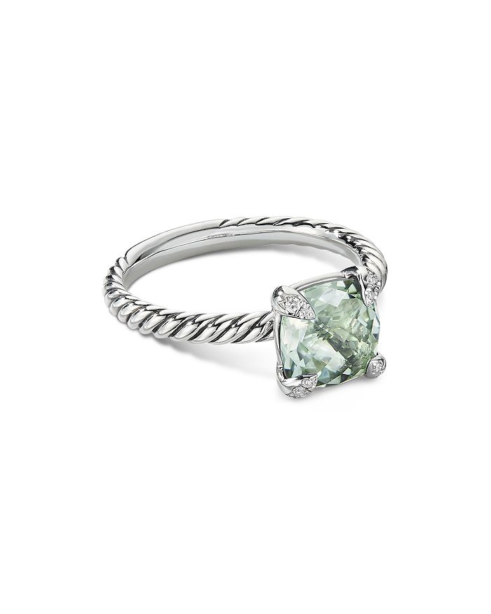 David Yurman Châtelaine® Ring with Prasiolite and Diamonds | Bloomingdale's
