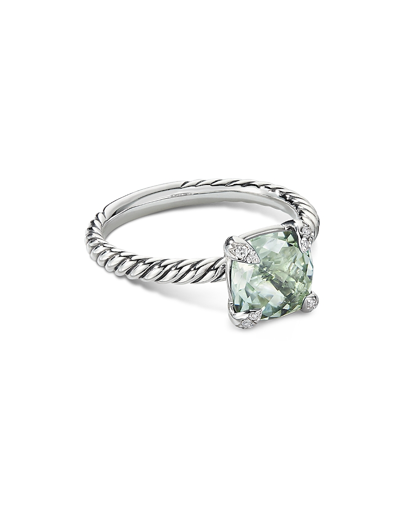 David Yurman Chatelaine Ring with Prasiolite and Diamonds