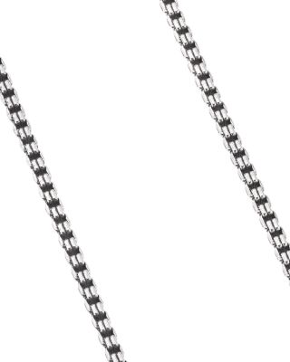 Men's Sterling Silver Small Double Box Chain Necklace 26", 2.6mm