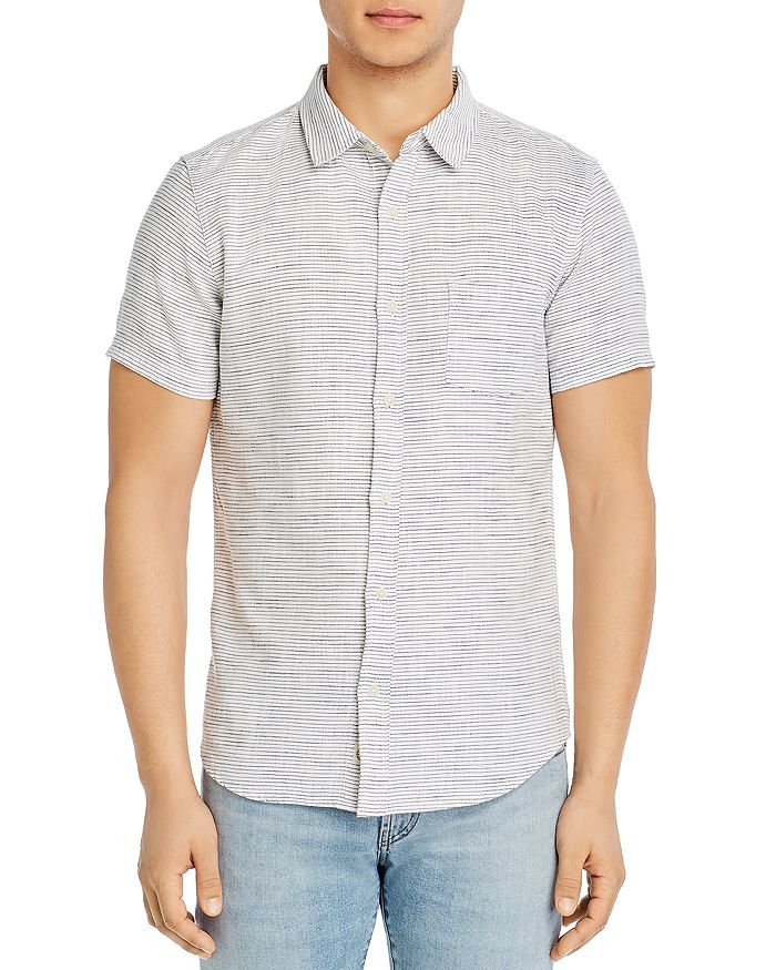 Marine Layer Cotton Selvage Stripe Slim Fit Button-down Shirt In Gray ...