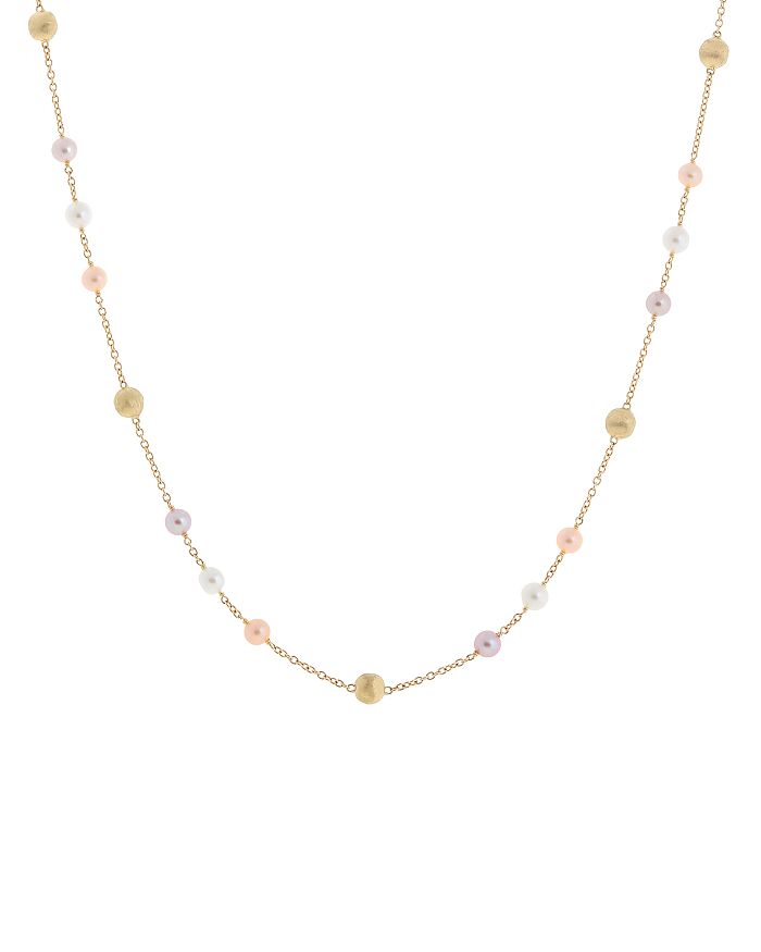 Marco Bicego 18k Yellow Gold Africa Pearl Multicolor Cultured Freshwater Pearl Statement Necklace, 18 In Multi/gold