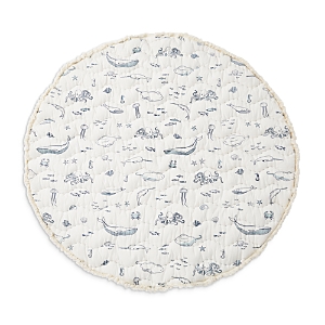 Pehr Life Aquatic Quilted Round Playmat In Marine Blue