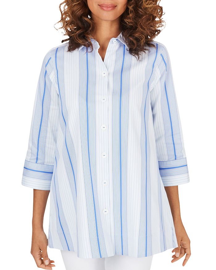 Foxcroft Lila Striped Shirt | Bloomingdale's