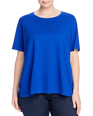 Eileen Fisher Organic Cotton Crewneck Tee In Royal