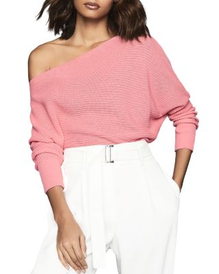 Reiss Ava Cotton Boat Neck Sweater In 