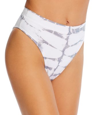 patterned high waisted bikini bottoms