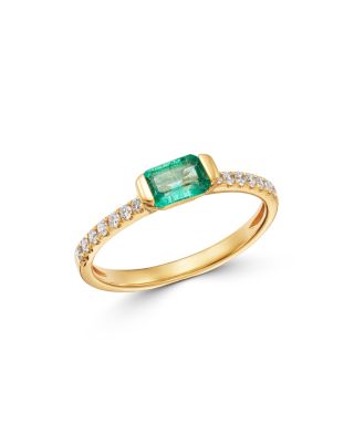 Bloomingdale's Fine Collection - Emerald & Diamond Ring in 14K Yellow Gold