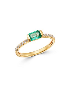 Bloomingdale's - Emerald & Diamond Ring in 14K Yellow Gold - 100% Exclusive