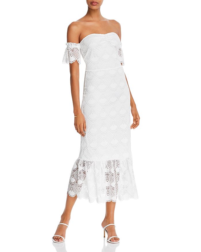 Aqua Lace Off-the-shoulder Dress - 100% Exclusive In White