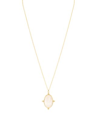 Pearl Oval Pendant Necklace, 17.25 