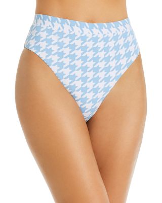 aqua high waisted bikini bottoms