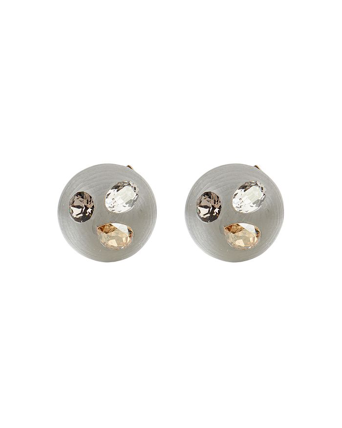 ALEXIS BITTAR FUTURE ANTIQUITY CRYSTAL STUDDED SPHERE BUTTON EARRINGS,AB0SE026010