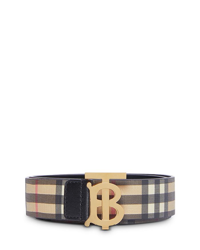 Burberry Canvas and Leather TB Monogram Belt