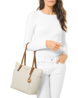 large white leather tote