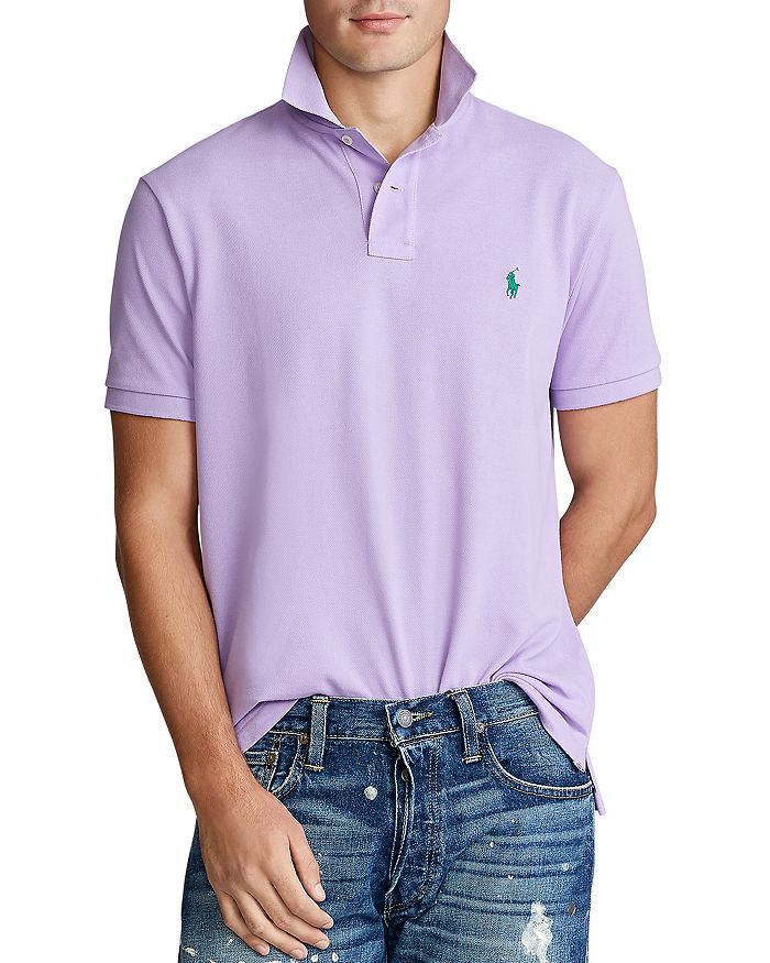 Polo Ralph Lauren Custom Slim Fit Mesh Polo Shirt In English Lavender