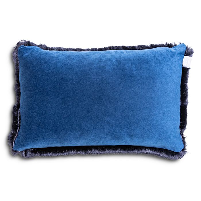 Shop Aviva Stanoff Navy Bark Faux Fur Pillow, 12 X 18