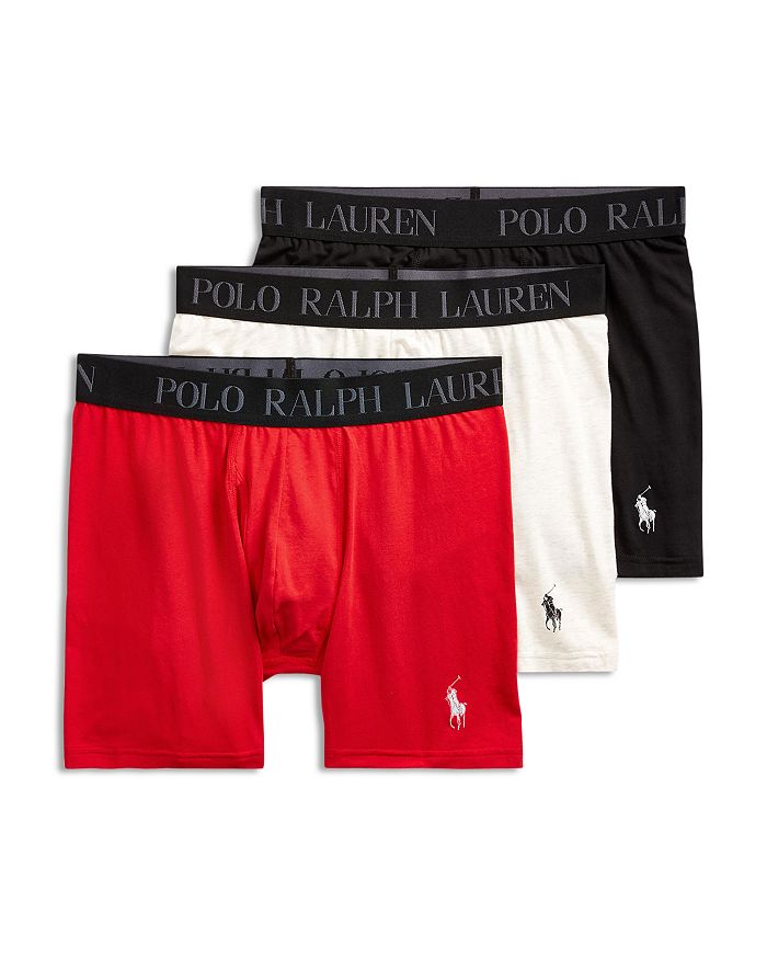 Polo Ralph Lauren Cotton Stretch 4d-flex Lightweight Boxer Briefs, Pack Of  3 In Red,white,black | ModeSens