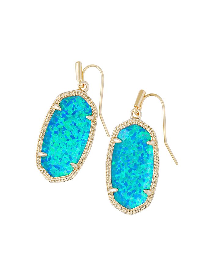 Kendra Scott Dani Kyocera Opal Drop Earrings In Blue/gold