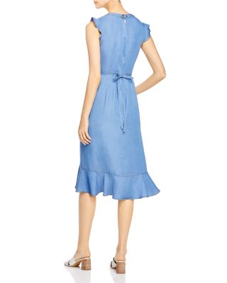white christmas dresses Asymmetric denim dress with ruffles – Rae Jeans main image 1