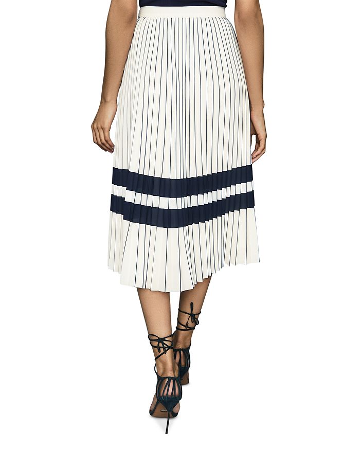 REISS ANNABELLE STRIPED PLEATED SKIRT