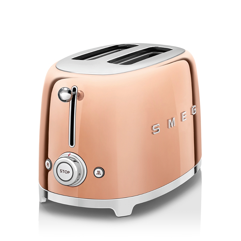 Smeg 50s Retro Style Two-slice Toaster In Rose Gold