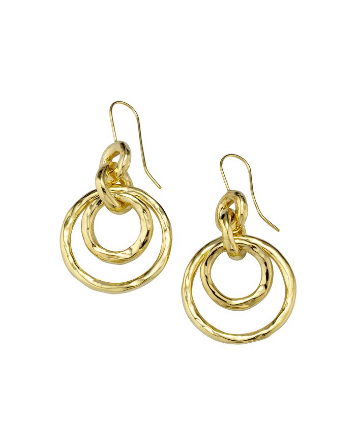 Shop Ippolita 18k Yellow Gold Classico Hammered Hoop Drop Earrings
