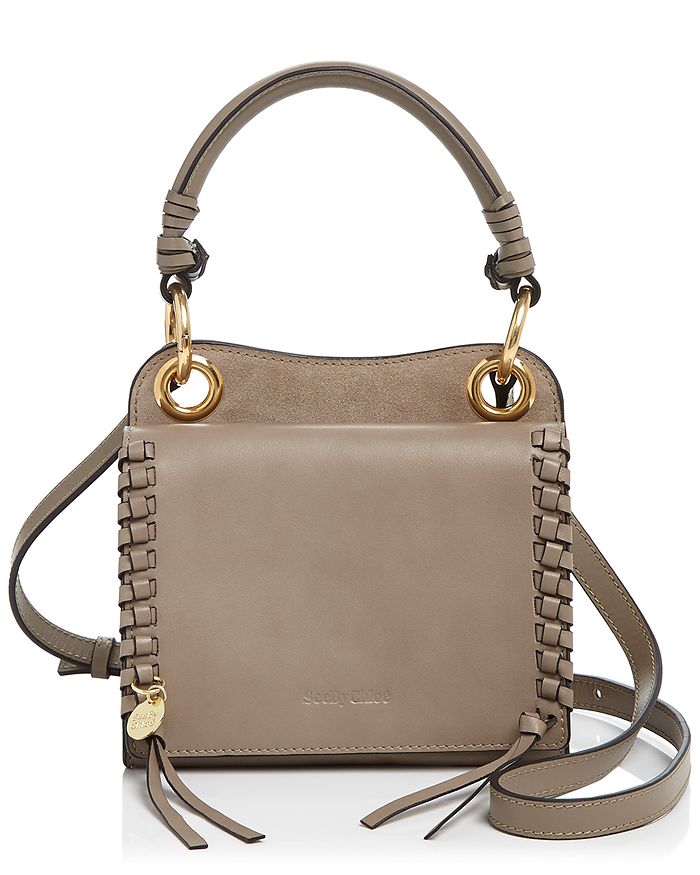 See By Chloé Tilda Mini Whipstiched Suede And Leather Tote In Taupe ...