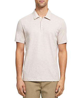 Theory Bron Regular Fit Polo Shirt In Pink Mist