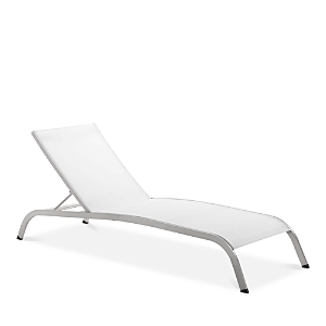 Shop Modway Savannah Mesh Chaise Outdoor Patio Aluminum Lounge Chair In White