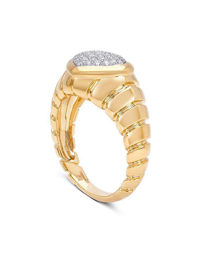 Shop Marina B 18k Yellow Gold Timo Diamond Pave Ring In White/gold